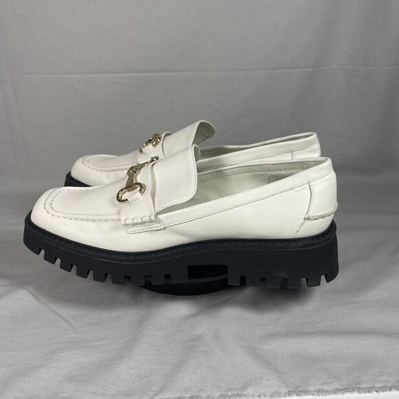 Open Edit Women's White Square Toe Lug Soles Loafers Shoe Size 8.5-NEW - Picture 3 of 8